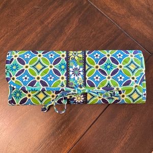 Vera Bradley makeup brush holder with brushes
